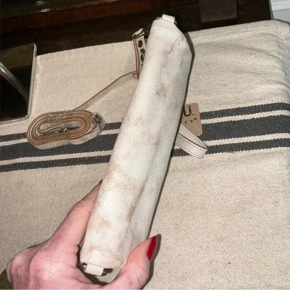 RARE Bed Stu Cream & Light Brown Marble Crossbody Wristlet PRICE IS FIRM - Picture 7 of 12